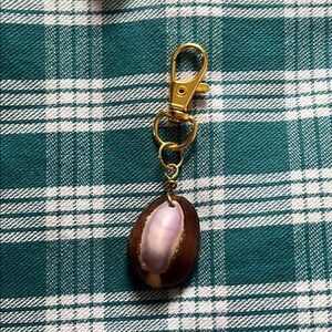 Gold and Brown Shell Keychain
